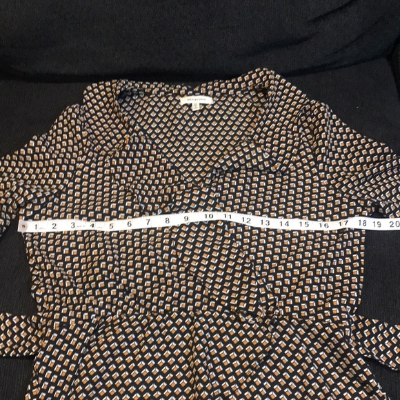 Max Studio Ruffle Wrap Front V-neck Tie Elastic Waist Long Sleeve Top-XS - Picture 8 of 11